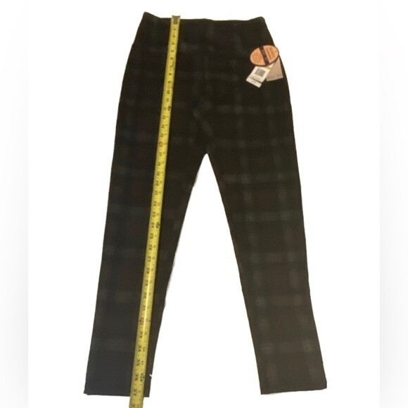 Slimming Tummy Control Plaid Pants - Picture 5 of 6